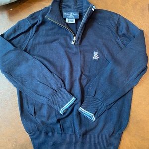 Boys Psycho Bunny Navy Zip Sweater size 7/8